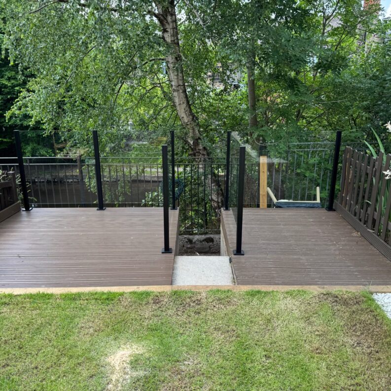 IMG_9479 Glass balustrades Manchester installation - aluminium semi-frameless system Mossley - NW Fabrications