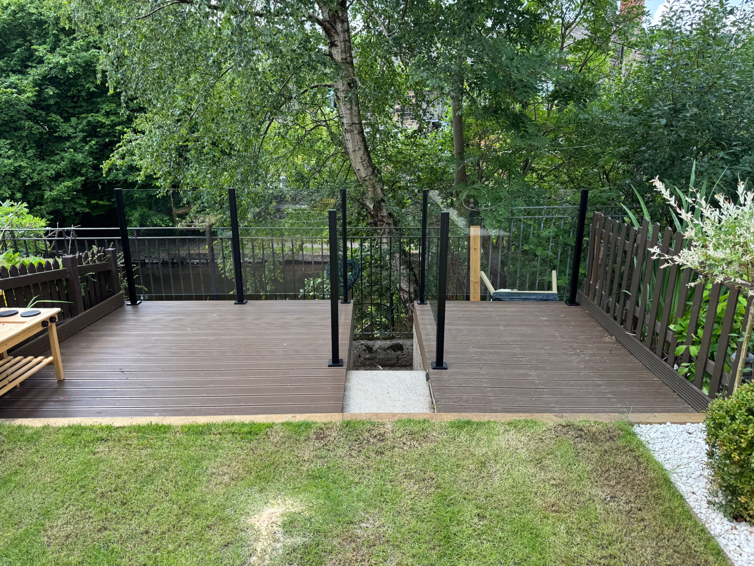 IMG_9479 Glass balustrades Manchester installation - aluminium semi-frameless system Mossley - NW Fabrications